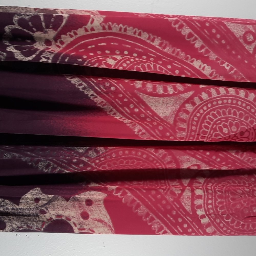 NWT BCBGENERATION CFT Puple/pink/cream / burgundy maxi dress SZ M - Picture 4 of 11